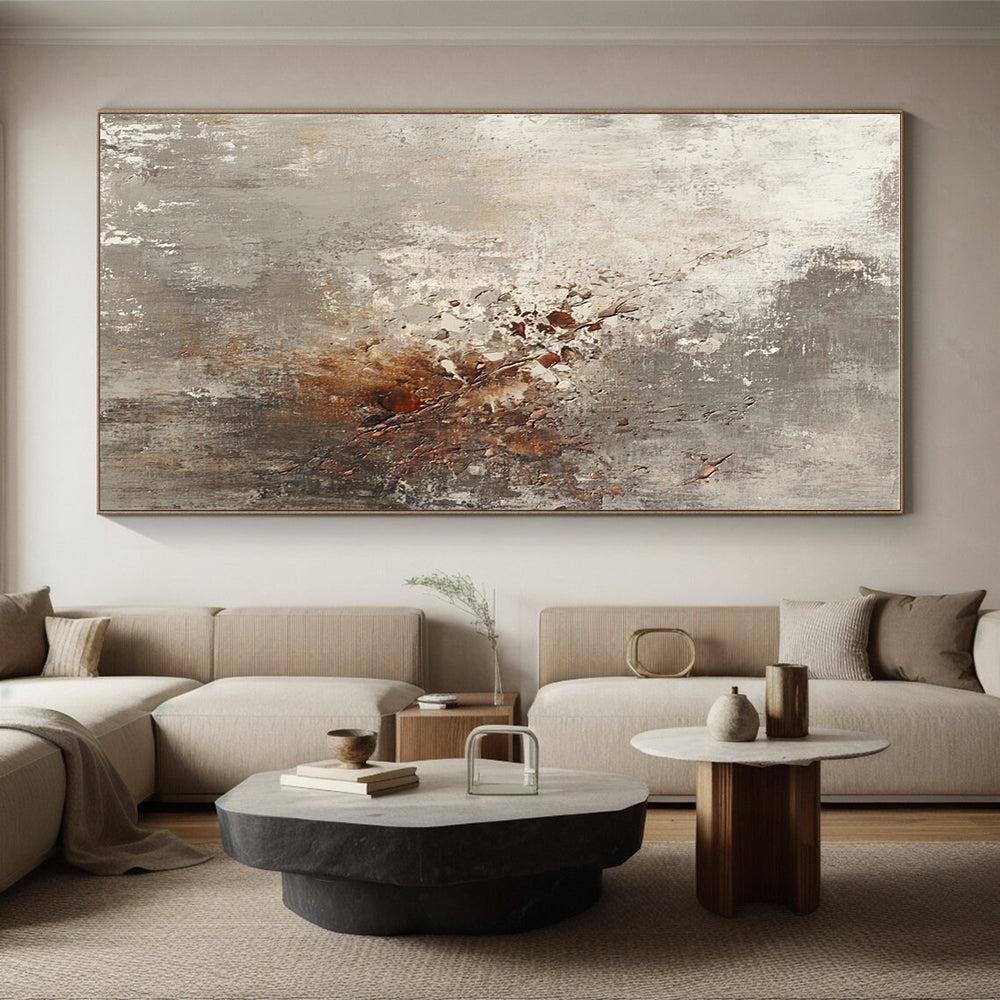 Textured Gray and Brown Abstract with Peeling Paint Effect GER293