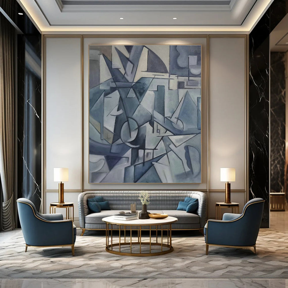Grand - Sized Custom Hand - Painted Abstracts for Cottage Dining Room Breakfast Nooks & Hallway Coat Closets DLZ0590