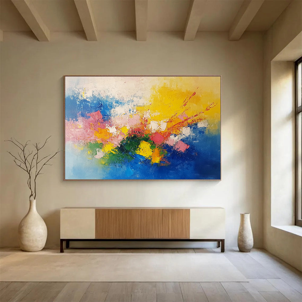 Explosive Colors Abstract Painting with Bright and Contrasting Hues DYP349