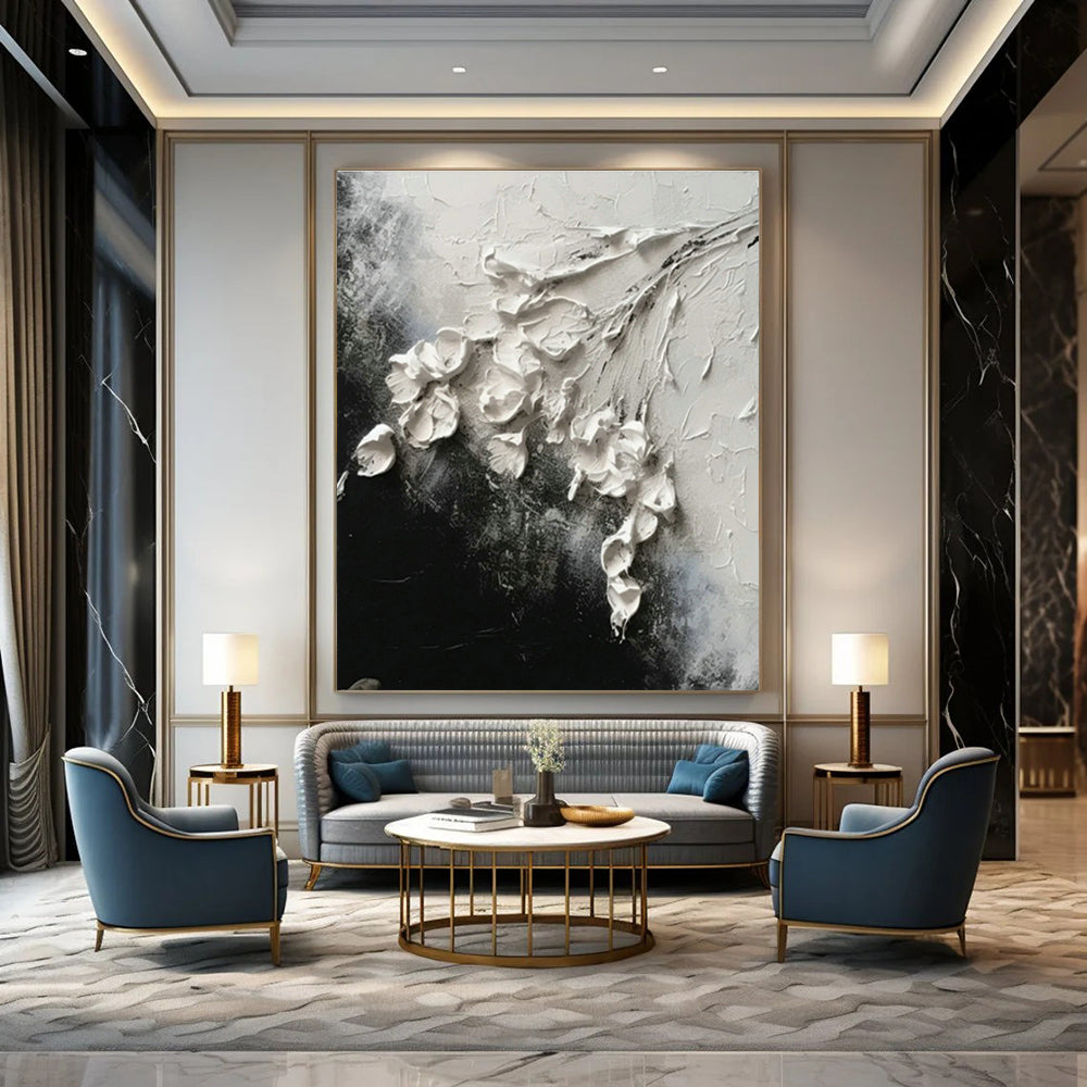 Large Hand - Painted Abstract Canvases for Hallway Staircase Risers & Office Server Room Cable Trays DLZ0906