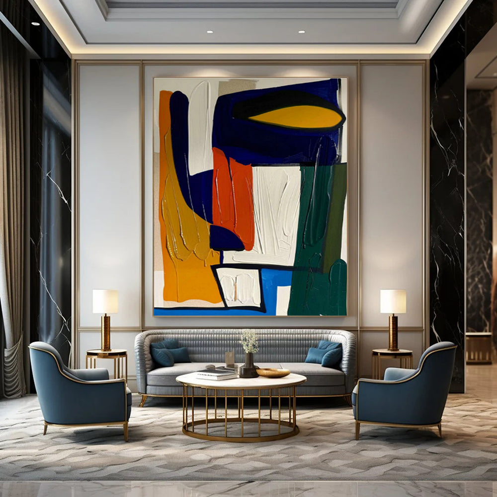 Oversized Custom Abstract Artwork for Dining Room & Entryway DLZ1194