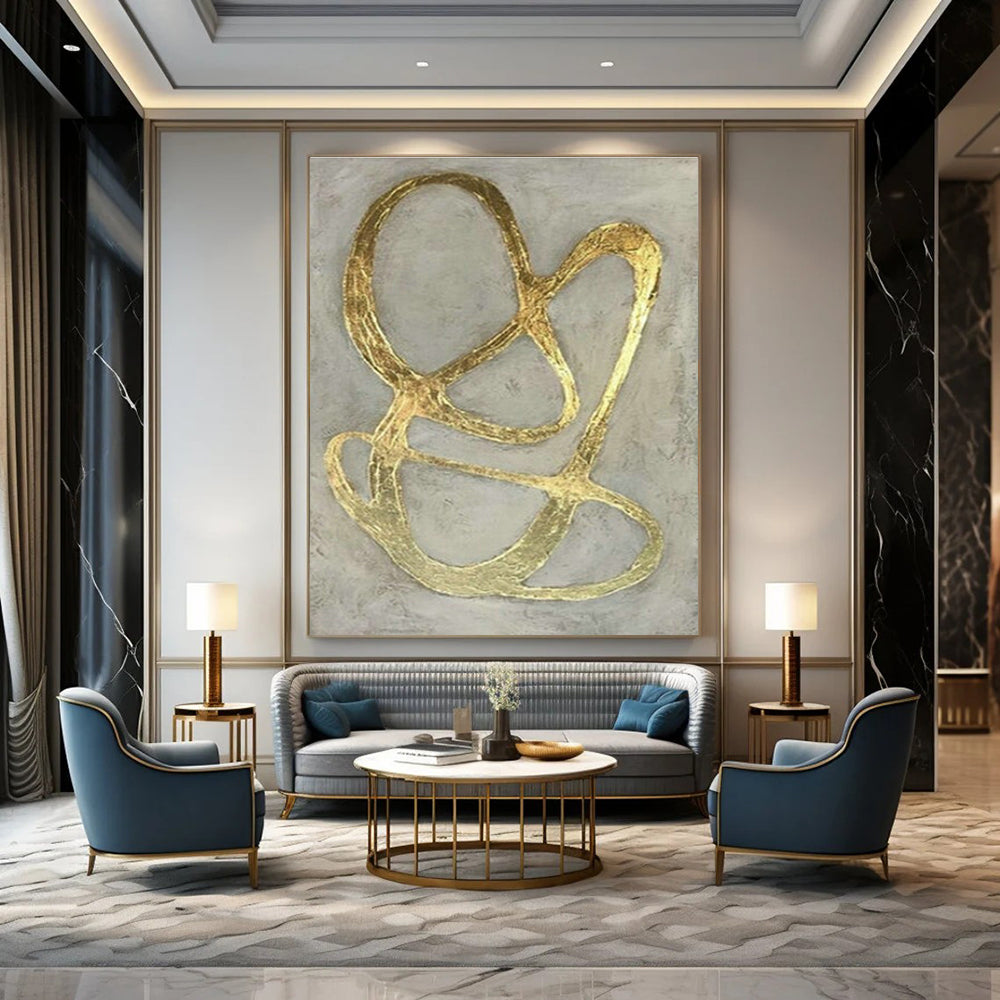 Extra-large Custom Hand-Painted Abstract Art for Dining Room China Cabinet Wall and Entryway Glove Storage Niche Wall DLZ2001