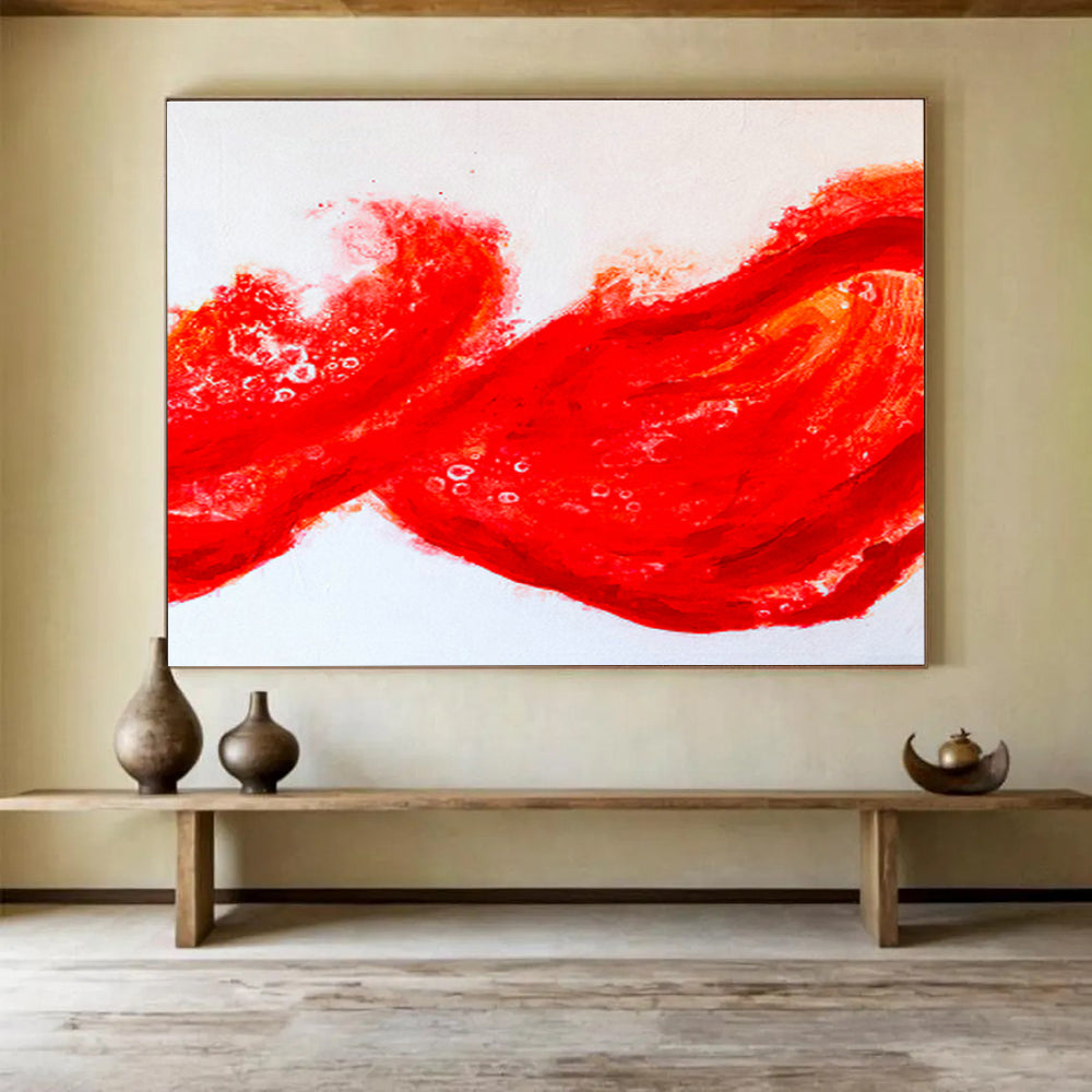 Large-Size Custom Abstract Hand Painting for Tropical Island Seaweed Farm Processing Facility DLZ2953