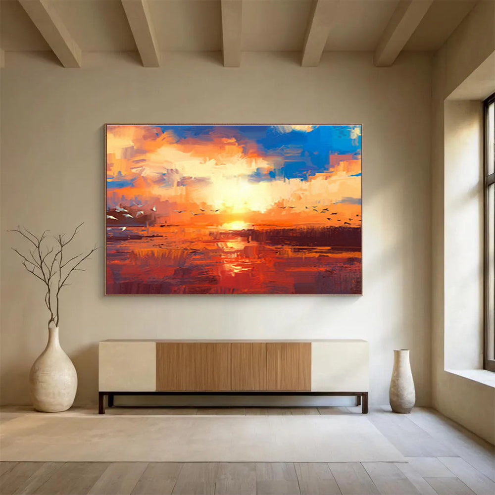 Custom-Made Giant Abstract Hand Painting for Cosmetic Surgery Clinic DLZ2771