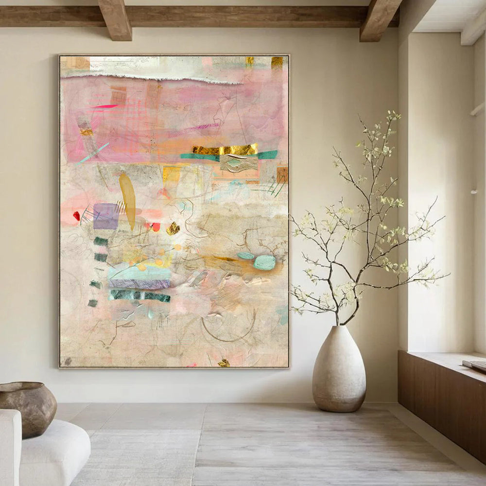 Large-Scale Custom Hand-Painted Abstract Painting - Agile Art Decoration for Dance Studios  DLZ0146