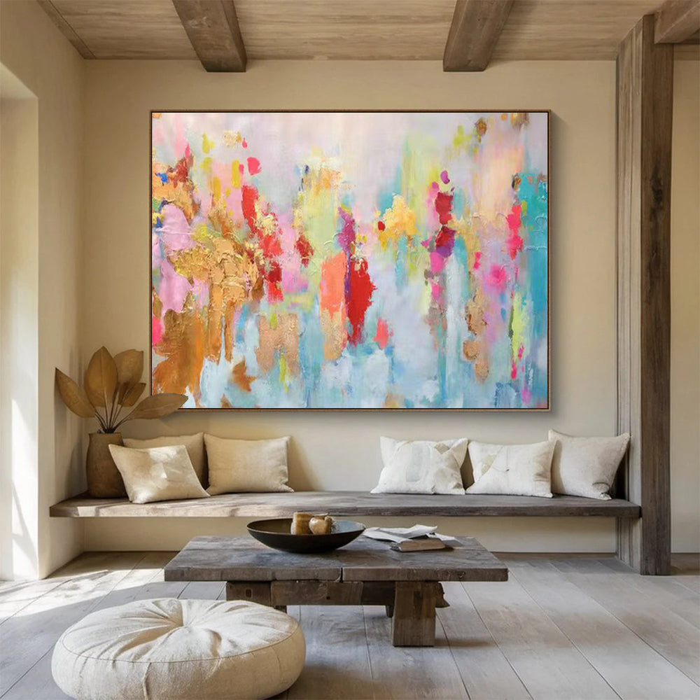 Customized Large Abstract Hand Painting for Subterranean Geothermal Power Plant Turbine Hall DLZ3027