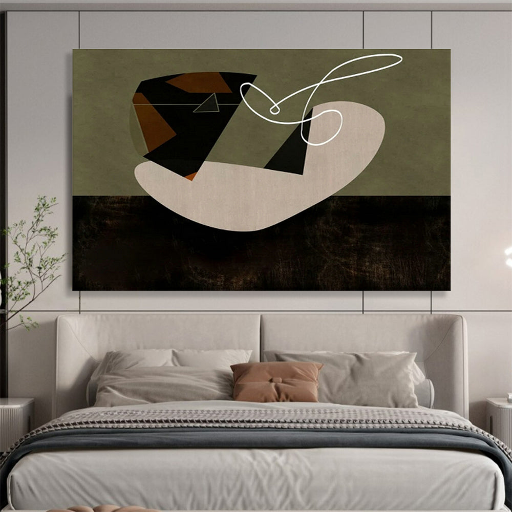 Custom Giant Abstract Hand Painting for Coffee Roastery DLZ2746