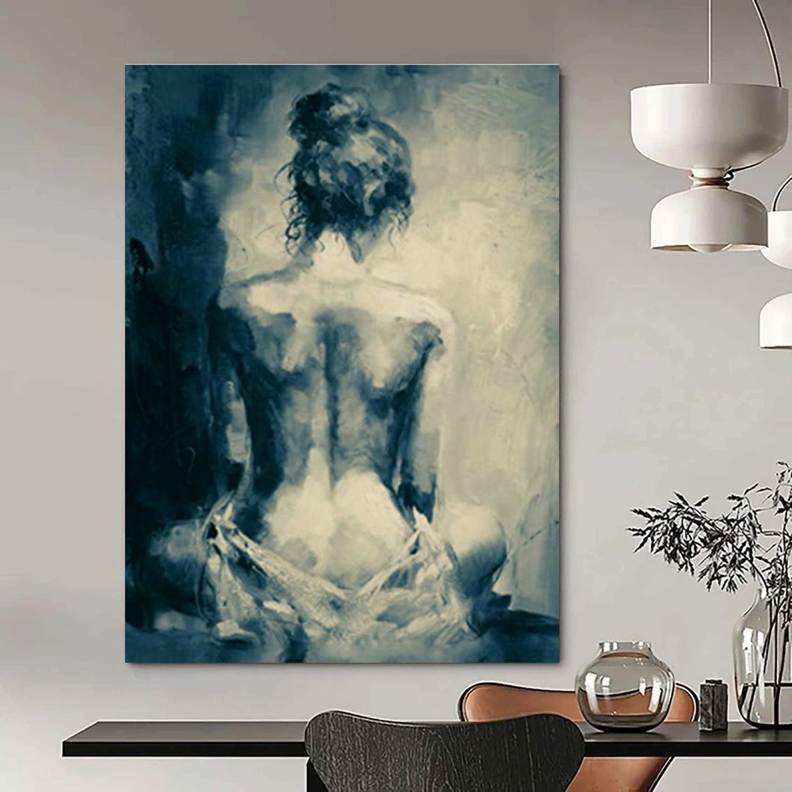 Oversized Custom Hand-Painted Abstract Artwork for Virtual Reality Meditation Centers  DLZ0110