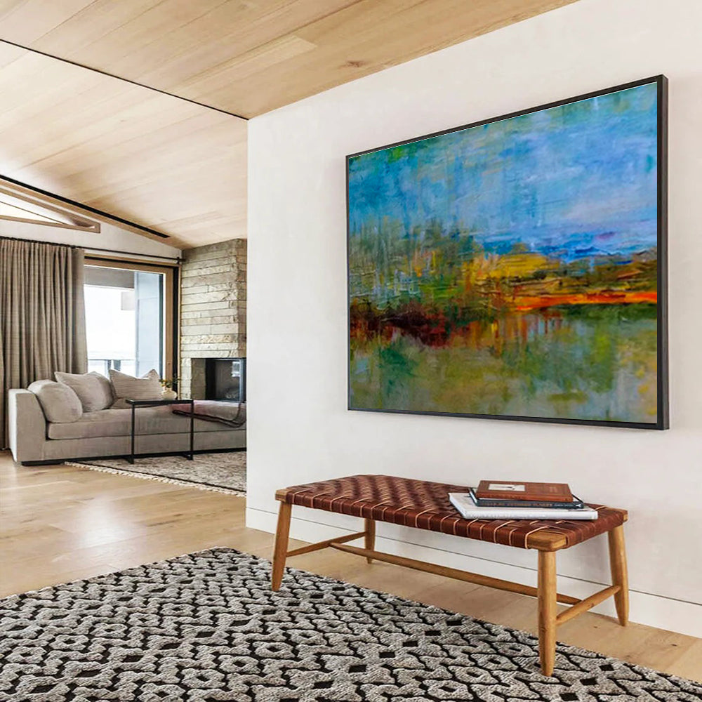 Large Custom Abstract Hand-Painted Art for Veterinary Wellness Spa DLZ2774