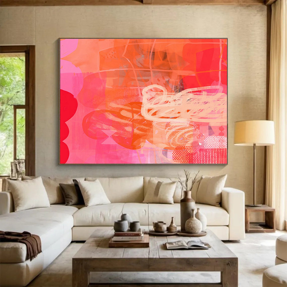 Micro-Ceramic Bead Custom Hand-Painted Abstract for Luxury Hotel Lobbies