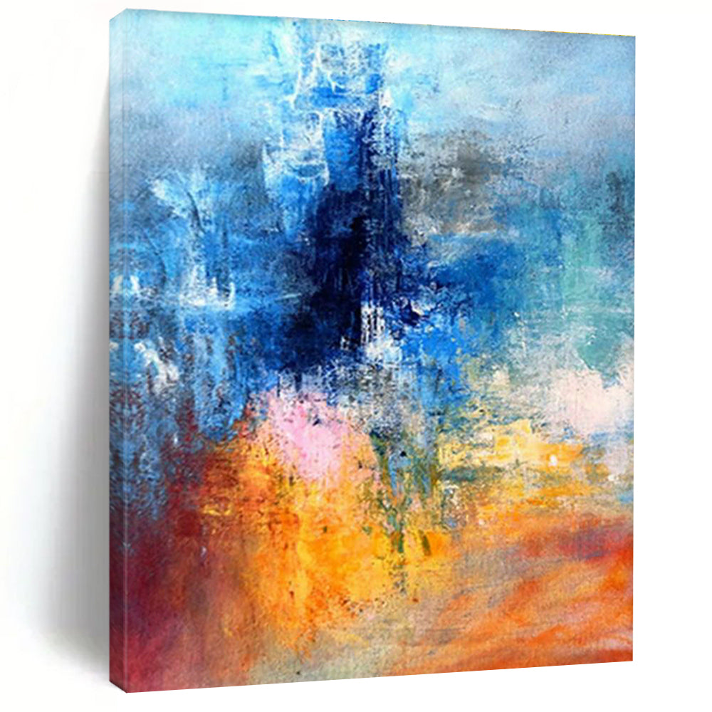 Oversized Custom Hand-Painted Abstract Wall Art for Antique Stores  DLZ0003