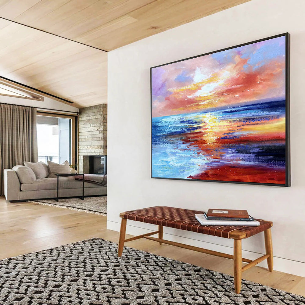 Large Custom Abstract Hand-Painted Art for Dining Room DLZ2678