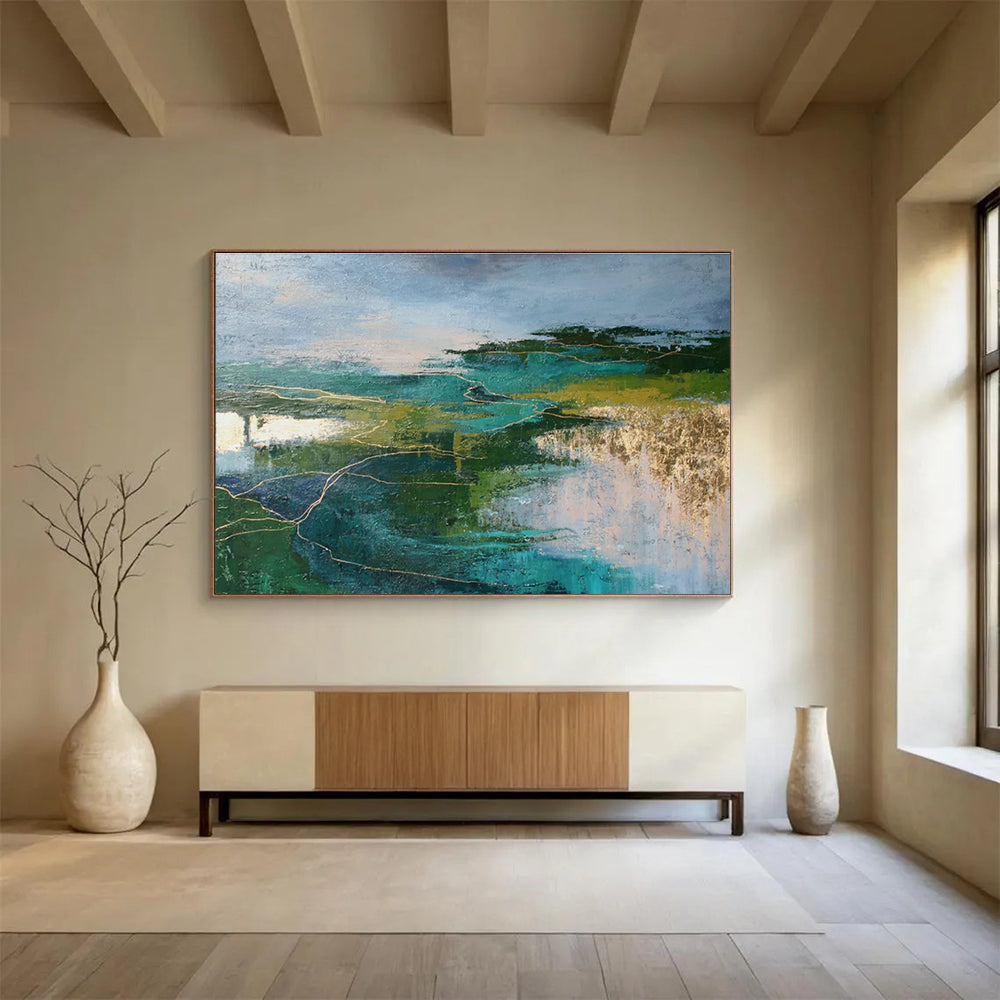 Customized Large-Scale Abstract Hand Painting for Digital Music Production Studio DLZ2889