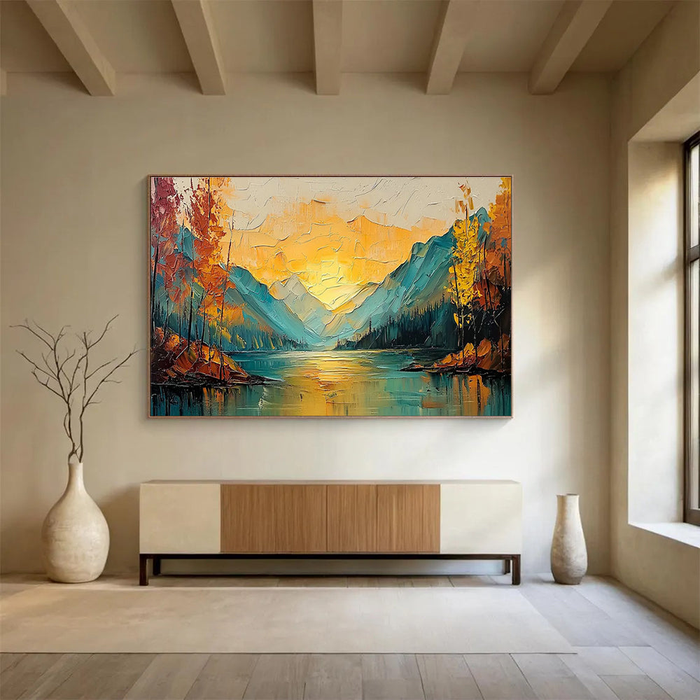 Hand-Painted Large Abstract Canvas, Japanese-inspired for Zen Interiors DLZ3245