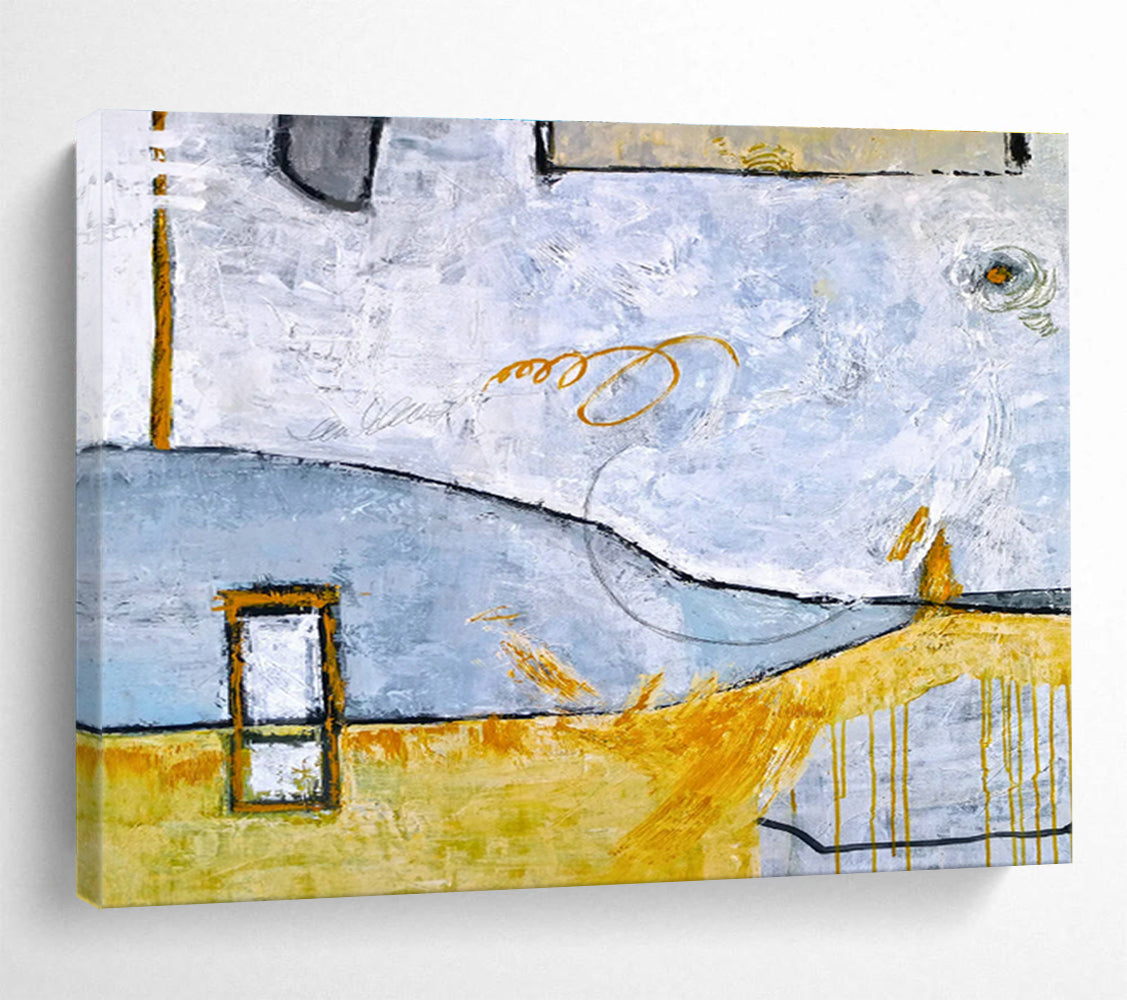 Oversized Custom Abstract Hand Painting for Desert Oasis Date Palm Farm Office DLZ2947