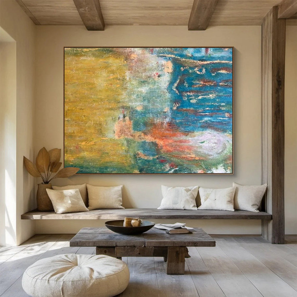 Customized Large-Scale Abstract Hand Painting for Subterranean Aquarium Air Quality Control Facility DLZ3105