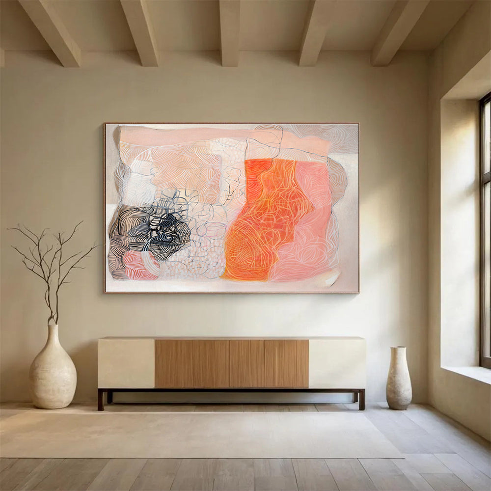 High-Saturation Custom Hand-Painted Color Block Abstract for Kids' Creative Zones