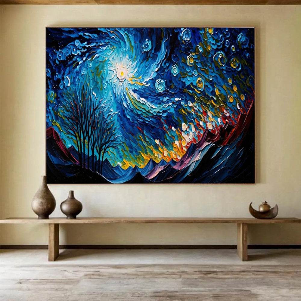 Oversized Customizable Handmade Abstract Painting for School Halls DLZ3269