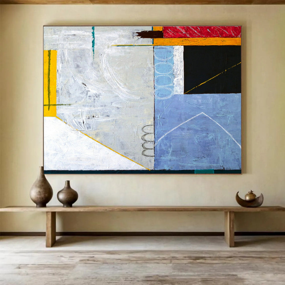 Custom-Made Giant Abstract Hand Painting for Subterranean Bunker Emergency Operations Center DLZ2954