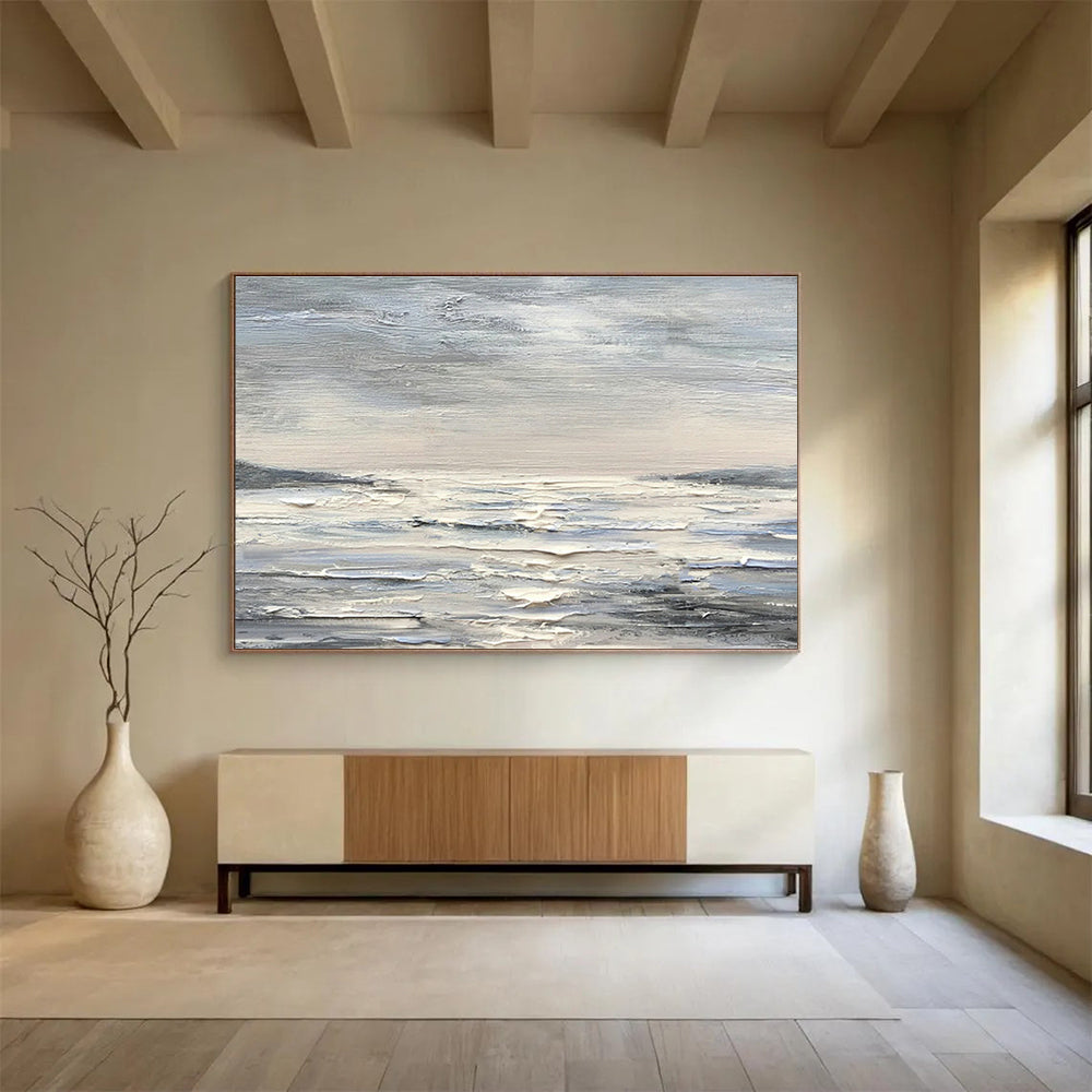 Customized Large Abstract Hand Painting for Antarctic Marine Mammal Tagging and Tracking Station DLZ3014