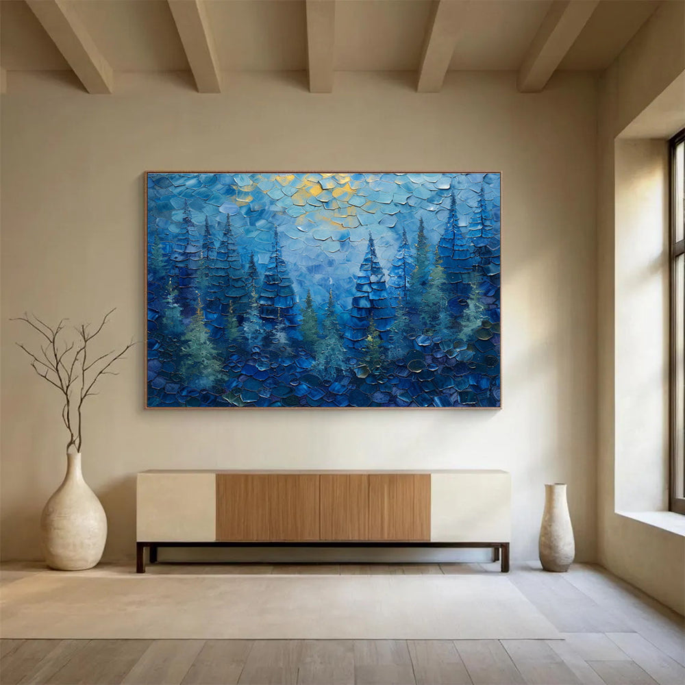 Customized Large Abstract Hand Painting for Subterranean Geothermal District Heating Control Room DLZ3056