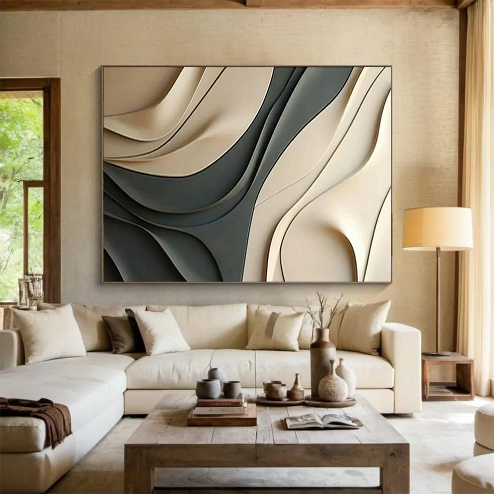 Customized Large Abstract Hand Painting for Subterranean Library Reading Room DLZ2907