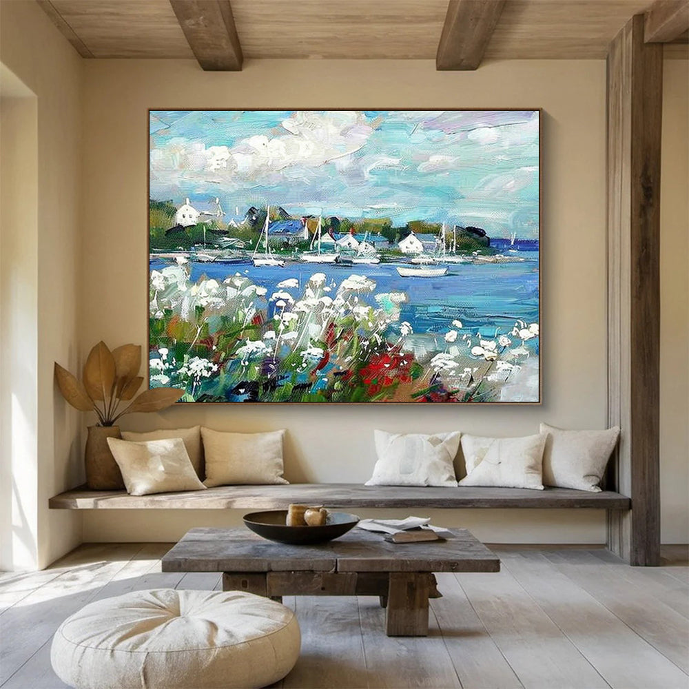 Large-Size Custom Abstract Hand Painting for Urban Rainwater Harvesting Facility Control Room DLZ2834