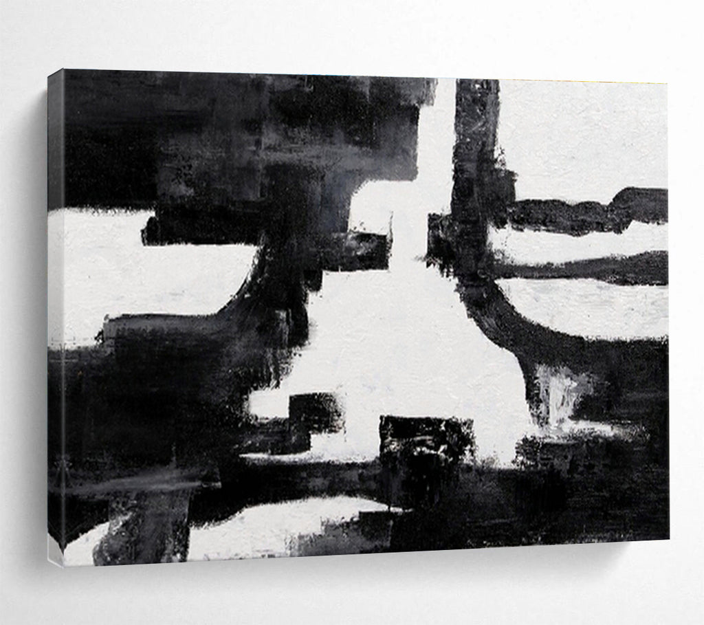 Light & Shadow Custom Hand-Painted Abstract Landscape Art for Dining Areas and Living Spaces
