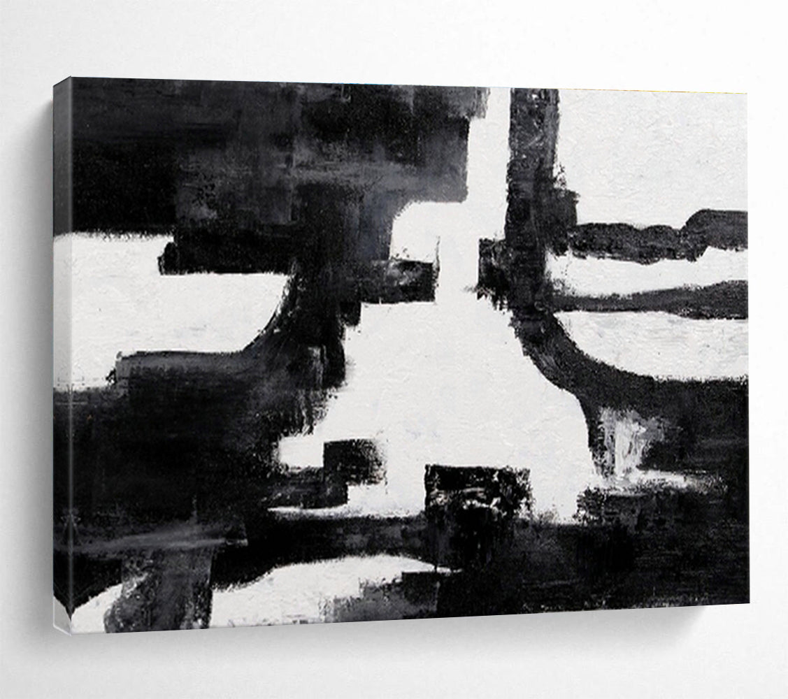 Light & Shadow Custom Hand-Painted Abstract Landscape Art for Dining Areas and Living Spaces