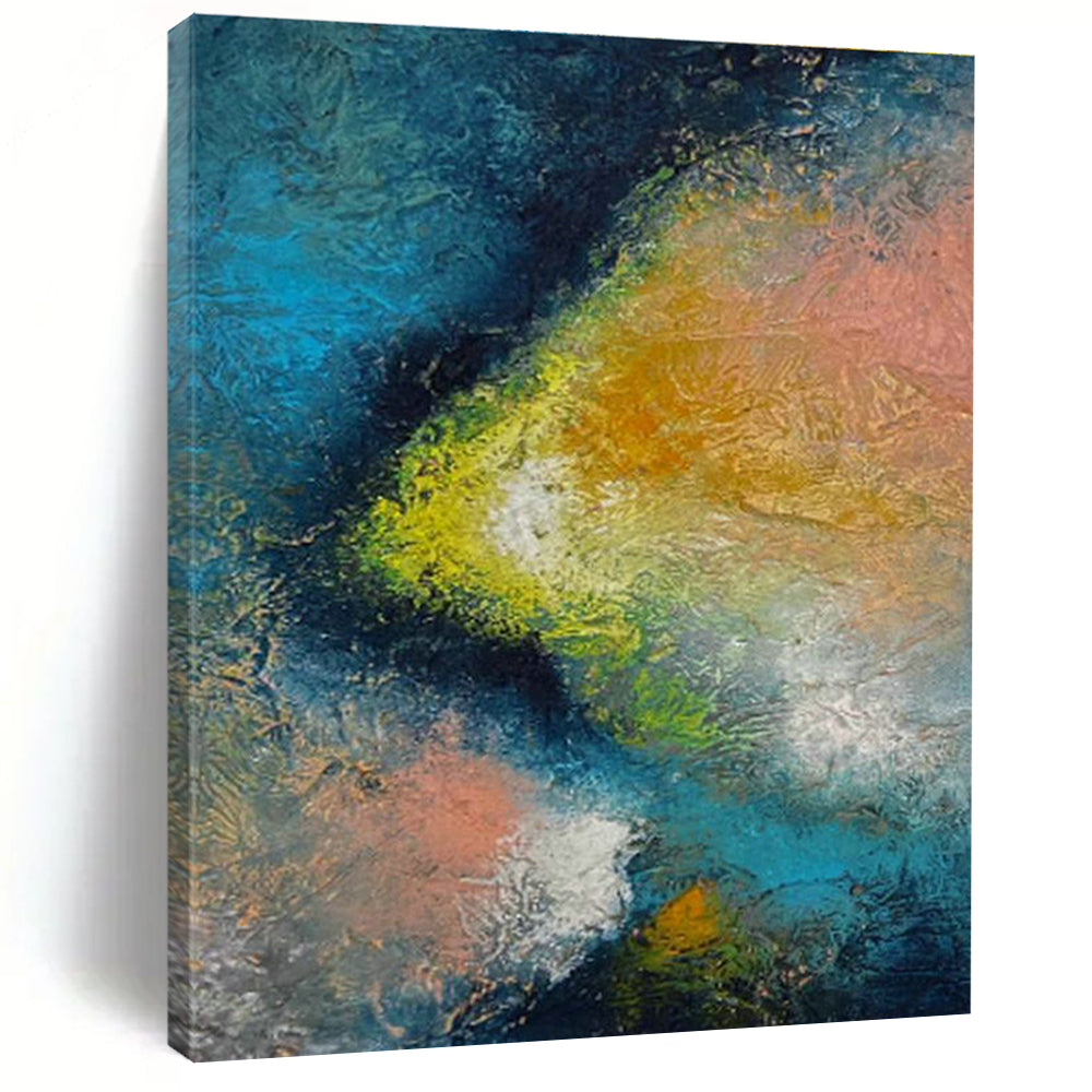 Extra Wide Custom Hand-Painted Abstract Canvas for Traditional Japanese Tea Ceremony Rooms  DLZ0057