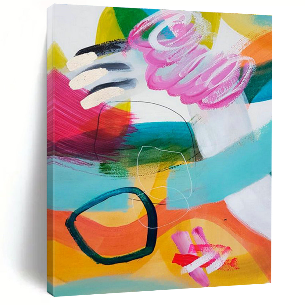 Gigantic Custom Hand-Painted Abstract Canvas for Urban Bird - Watching Hubs  DLZ0099