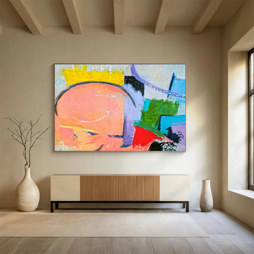 Customized Large Abstract Hand Painting for Arctic Offshore Oil Rig Living Quarters DLZ2944
