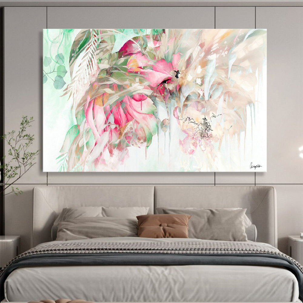 Oversized Custom Abstract Hand Painting for Jungle Safari Lodge Dining Pavilion DLZ2918