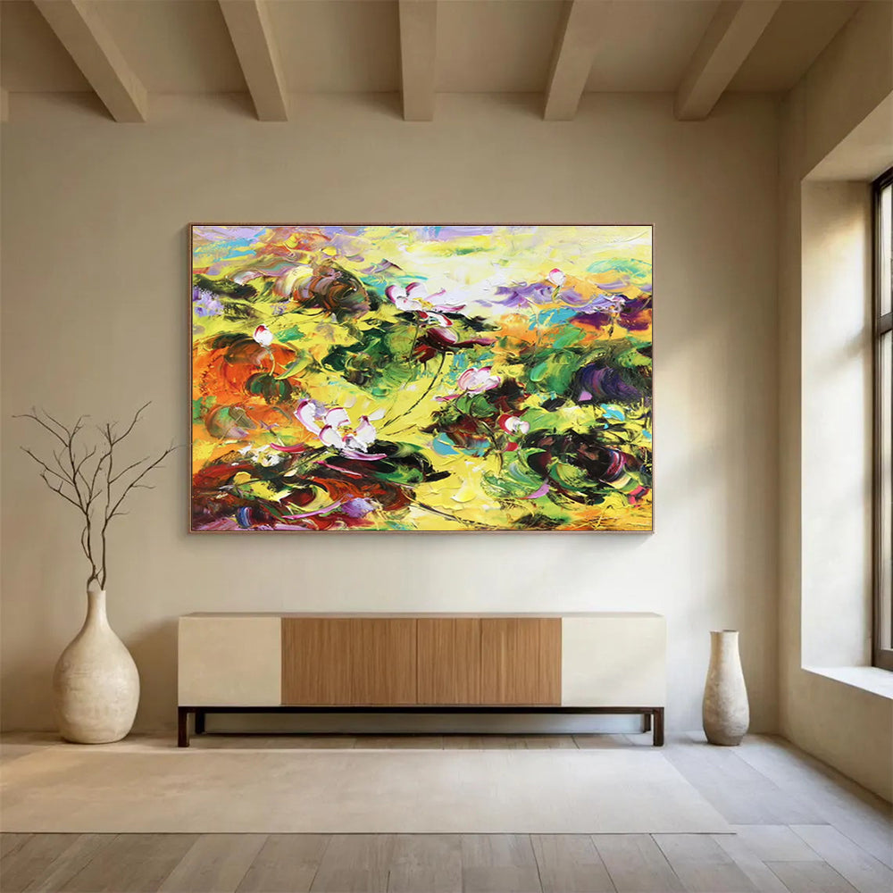Large Custom Abstract Hand-Painted Art for Underwater Cultural Heritage Expedition Command Center DLZ3019