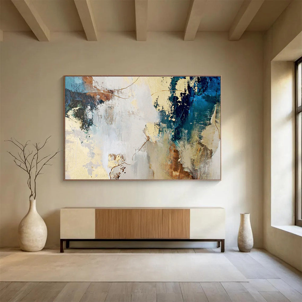Oversized Custom Abstract Hand Painting for Online Language Learning Platform Studio DLZ2896