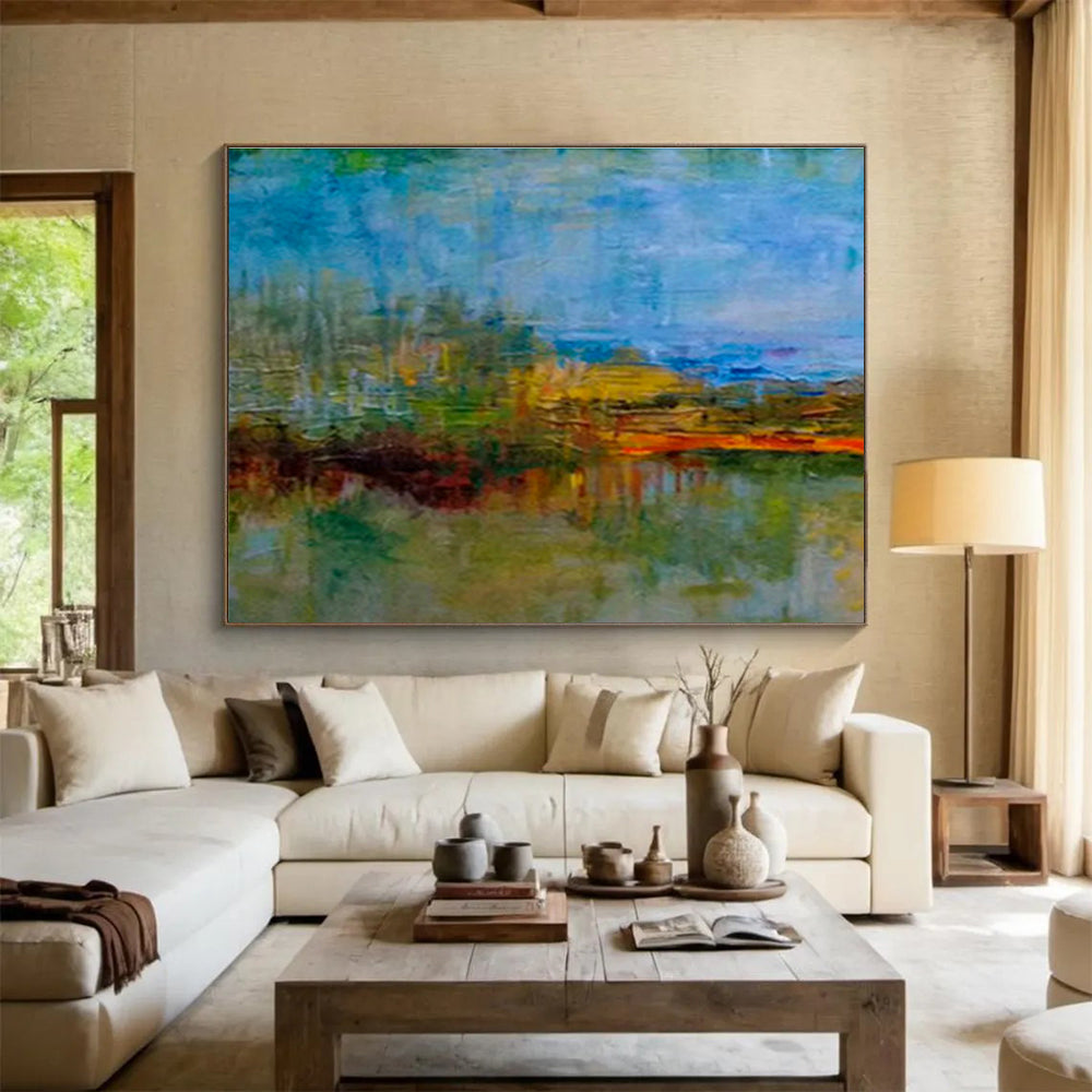 Large Custom Abstract Hand-Painted Art for Veterinary Wellness Spa DLZ2774