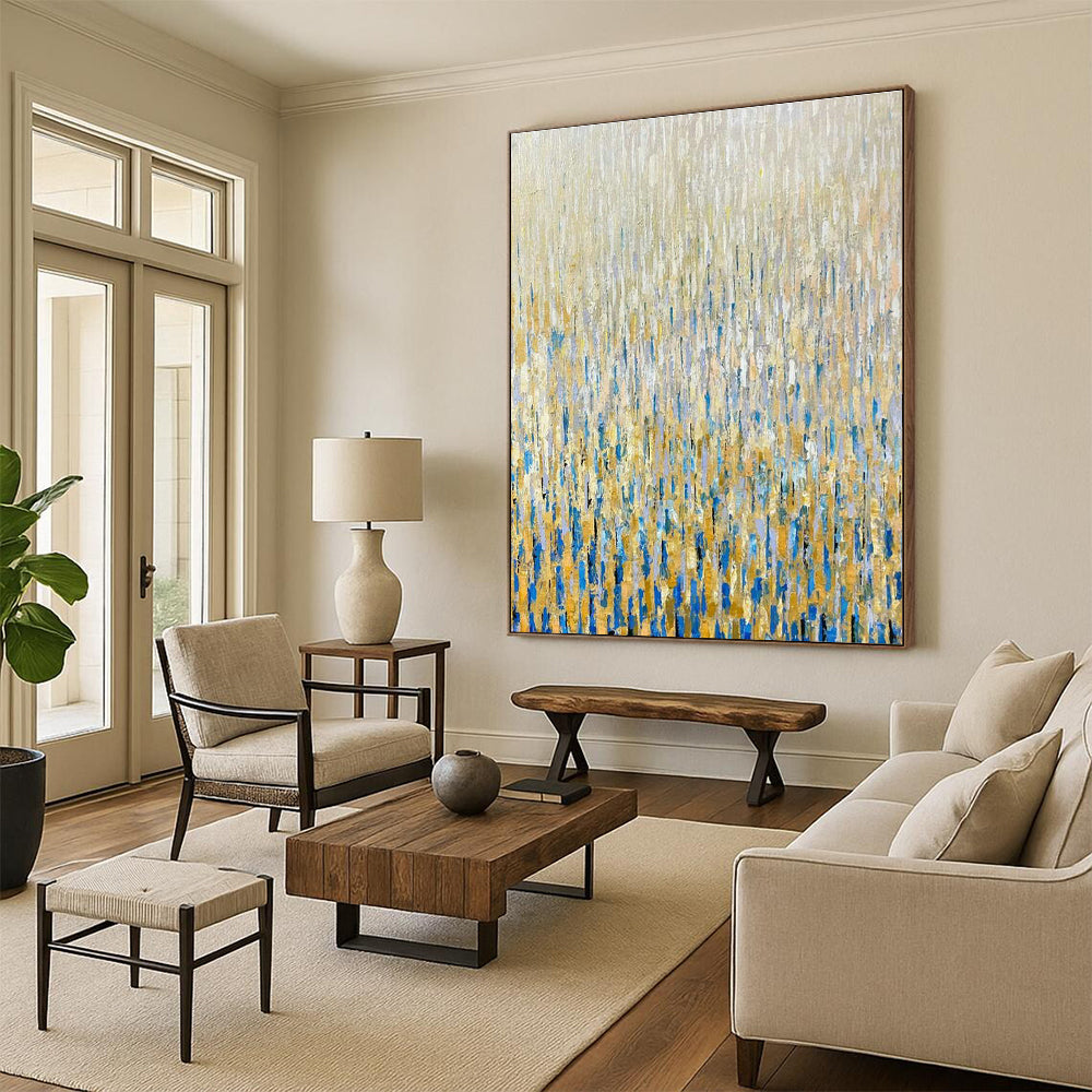 Grandiose Custom Hand-Painted Abstract Painting - Artistic Elegance for Classical Music Recital Halls  DLZ0295