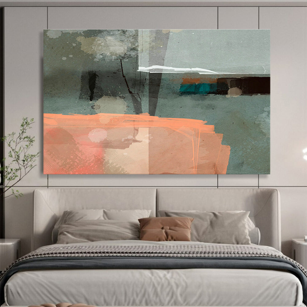 Customizable Giant Abstract Hand-Painted Art for Dining Room
