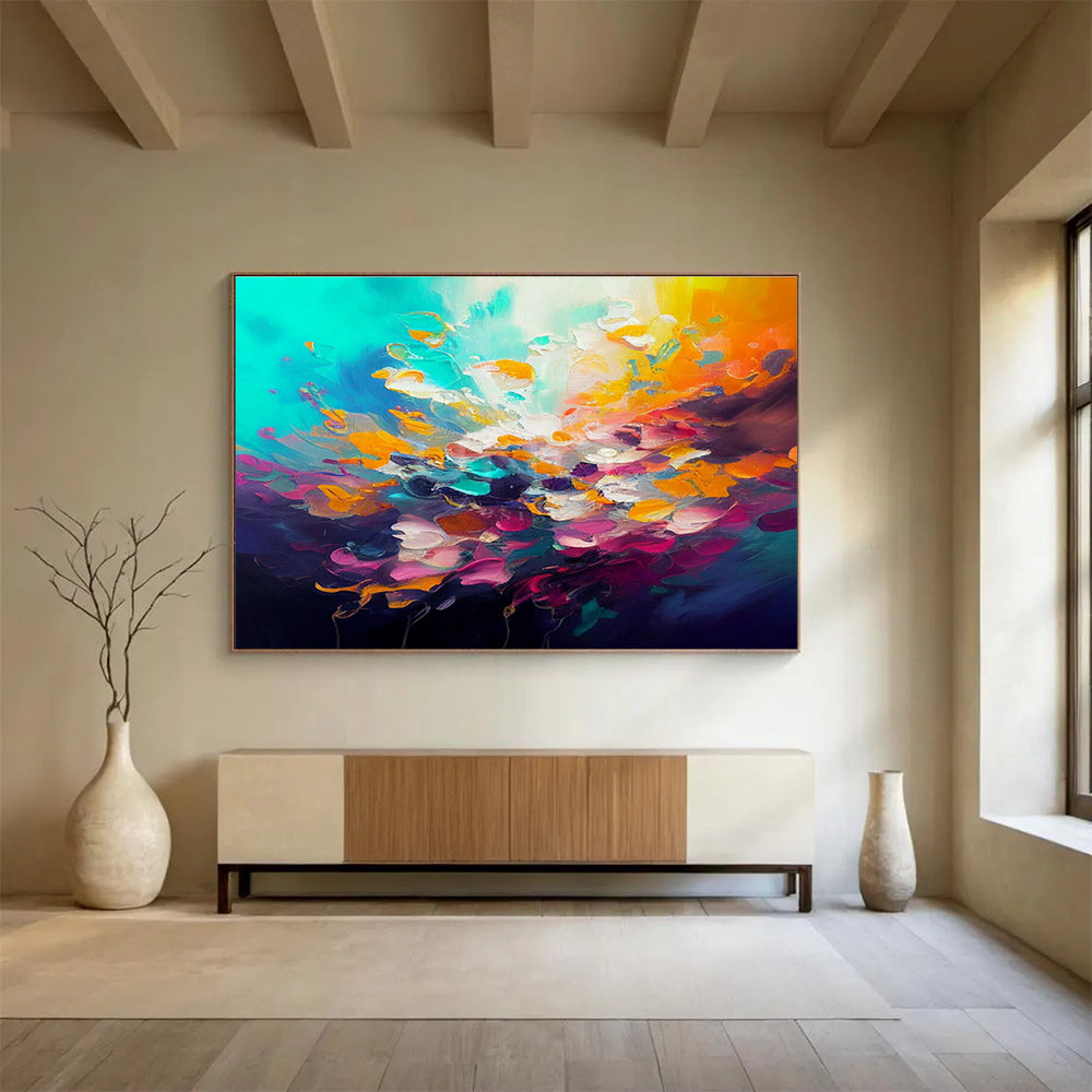 Oversized Custom Abstract Hand Painting for Darts Pub DLZ2730