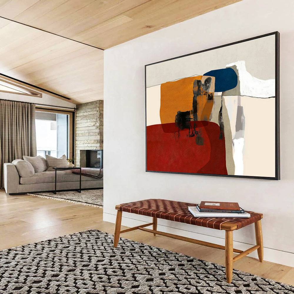 Large-Size Custom Abstract Hand Painting for Quincea帽era Hall DLZ2741