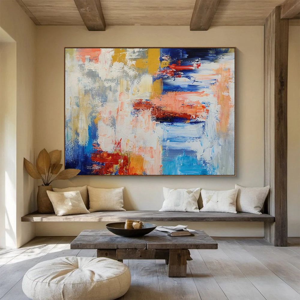 Oversized Custom Abstract Hand Painting for Arctic Sea Ice Drilling and Sampling Station DLZ3030