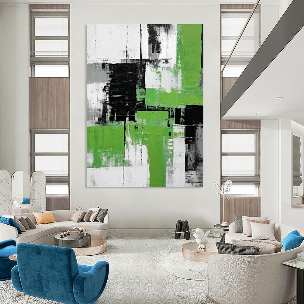 Massive Custom Hand-Painted Abstract Canvas - Creative Dynamism for Advertising Agencies  DLZ0277