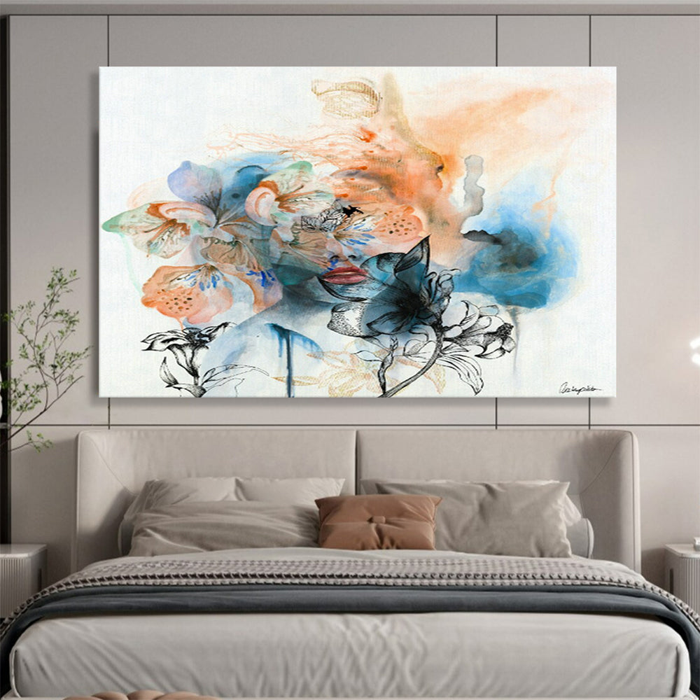 Large Custom Abstract Hand-Painted Art for Coral Reef Conservation Center Visitor Area DLZ2920