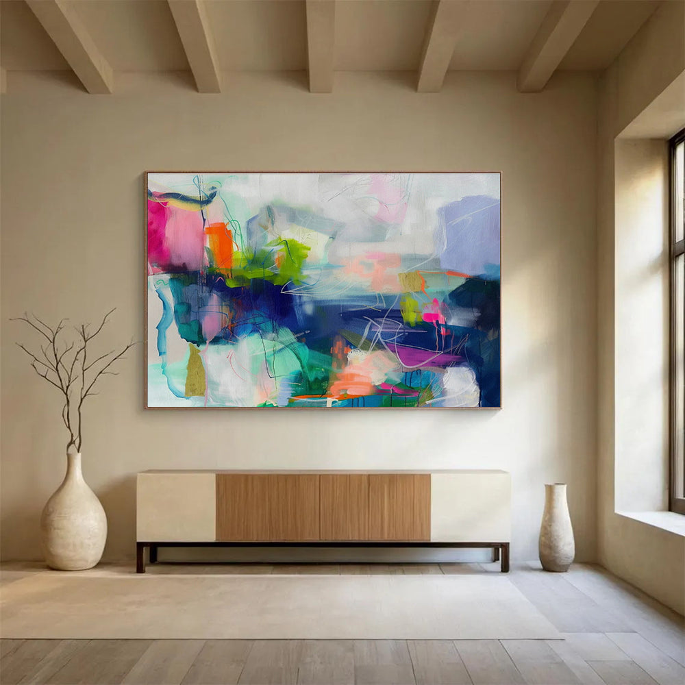 Oversized Custom Hand-Painted Abstract Art for Lunar Rover Manufacturing Facility DLZ2858