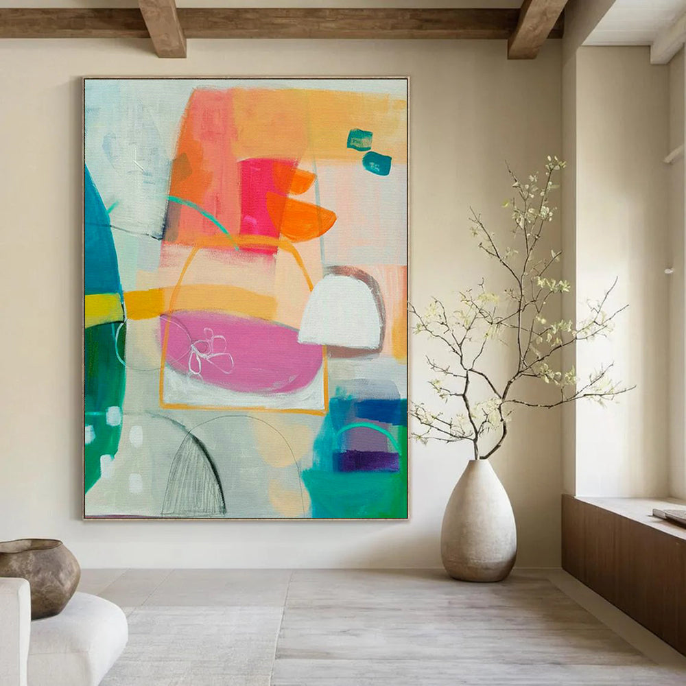 Extra Wide Custom Handmade Abstract Wall Art for Urban Gardening Co - ops  DLZ0095