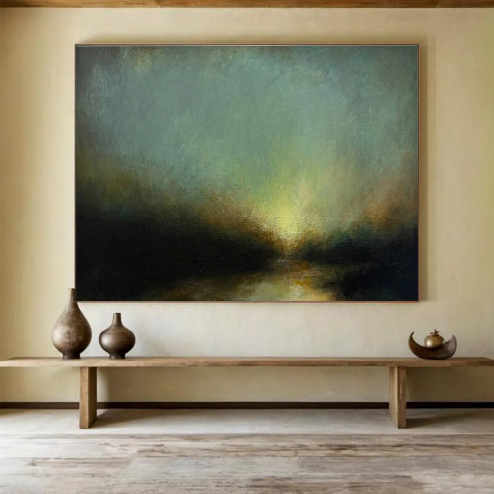 Custom-Made Giant Abstract Hand Painting for Underwater Sensor Network Data Transmission Optimization Center DLZ3161