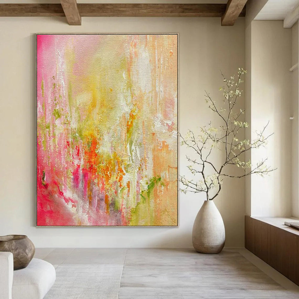 Gigantic Custom Hand-Painted Abstract Artwork for Traditional Indian Bollywood Dance Studios  DLZ0055