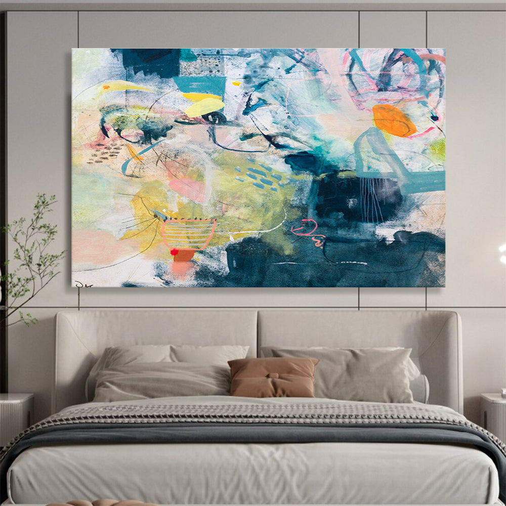Bespoke Hotel Lobby Giant Abstract Hand Painting