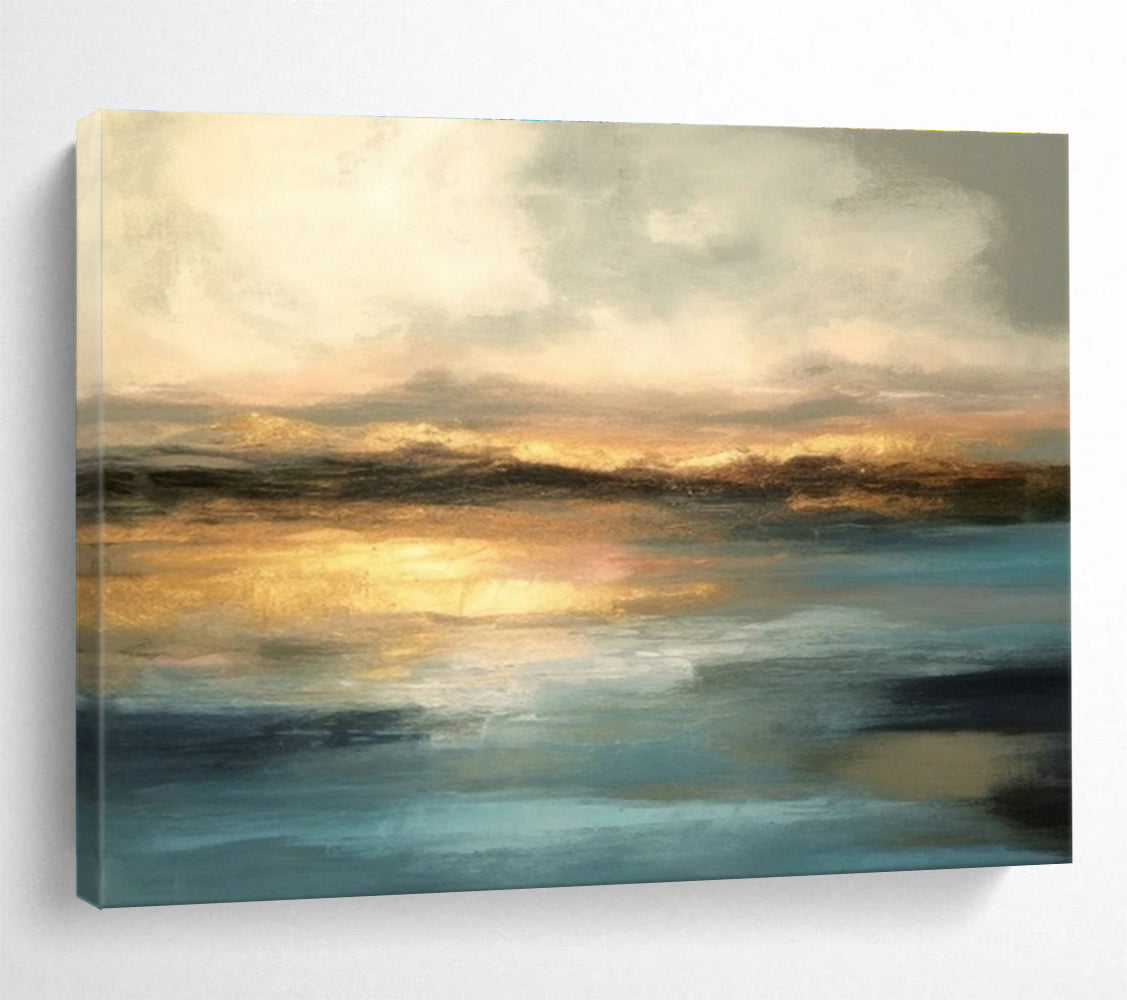 Large Custom Abstract Hand-Painted Art for Ski Lodge DLZ2724