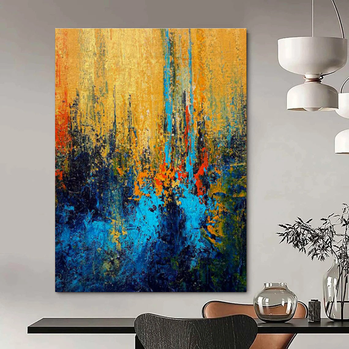 Huge Customizable Hand-Painted Abstract Artwork for Dollhouse Collectors’ Exhibitions  DLZ0026